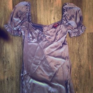 STAUD lavender cap sleeve dress